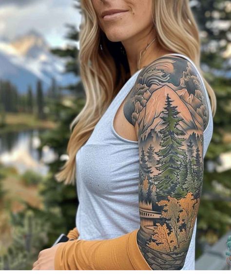 Wilderness Tattoo Women, Female Empowerment Tattoo, Empowerment Tattoo, Wilderness Tattoo, Men's Tattoos, Masculine Tattoos, The Beauty Of Women, Western Tattoos, Tattoo Sleeves