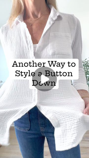 Kell | Classic Style Over 50 on Instagram: "💕Comment DAILY and l’ll DM you everything you see here (please make sure you are following me @thedailykell first or you won’t receive the DM)💕

Fashion Tip Tuesday!

I’m sharing another way to style a button down. 

Step 1:  Leave a few buttons open to create two shirt tails in front.

Step 2:  Pull the tail on button side (the underside) through a space between buttons and tuck in jeans making sure to pull to opposite side (right side)

Step 3:  Take other side and fold over and tuck that tail in opposite side (left side)

Step 4:  Tuck the back side of blouse under. 

📚In stories and Aug Highlights 

🤗 Share this with a friend who loves a good fashion hack 

📁Save for fashion inspo 

………..
#chicover40 #styleinspiration #styleinspodaily #o Ways To Tie A Shirt, Tuck A Shirt, Tie A Shirt, Style Over 50, Shirt Hacks, Good Fashion, Tip Tuesday, Female Celebrity Fashion, Button Front Skirt