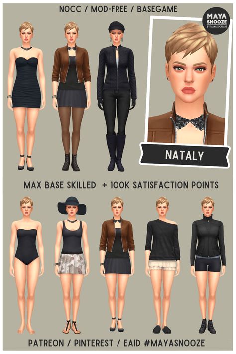 Download from Patreon/ The Sims4 Gallery EAID: #MAYAsnooze Sims 4 Sims Characters, Sims 4 Sims, Sims Characters, 4 Characters, Sims 4 Characters, Los Sims, Sims 4 Cas, Sims 4 Build, Christmas Outfits