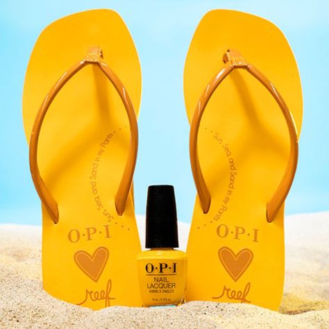 Reef X Opi Sun, Sea And Sand In My Pants Flip Flops Bnwt And In Original Plastic Bag (Stock Image; Nail Polish Not Included) Size 8 Brown Leather Flip Flops, Summer Pedicure, Butterfly Sandals, Personalized Flip Flops, Heeled Flip Flops, Gold High Heels, Ankle Sandals, Braided Sandals, Opi Nail Lacquer