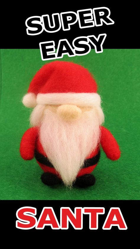 Small felted Santa Claus out father Christmas ornament Needle Felting Diy Tutorials Free, Easy Christmas Needle Felting Ideas, Felted Santa Claus, Needle Felted Grinch Tutorial, Needle Felting Santa, Christmas Needle Felting Ideas, Needle Felt Santa, Needle Felted Santa Claus, Felted Santa Ornament