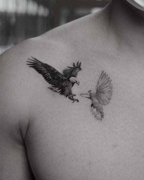 Eagle Tattoos: A Guide To Finding The Right Design For You Eagles Tattoo, Bald Eagle Tattoos, Small Eagle Tattoo, Adler Tattoo, Tricep Tattoos, Dove Tattoo Design, Hawk Tattoo, Dove Tattoo, Eagle Tattoos