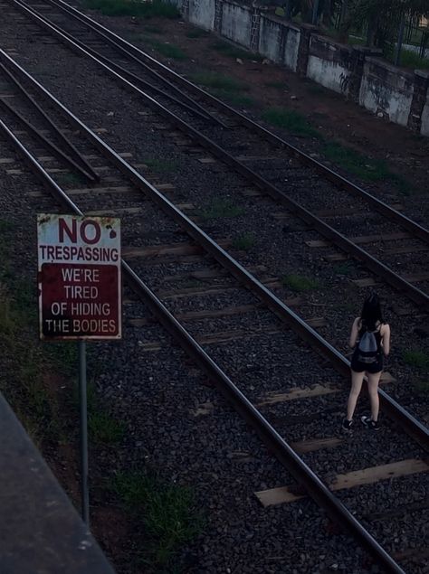 Train Jumping Aesthetic, Runaway Train Aesthetic, Did Aethstetic, Off The Rails Aesthetic, Uk Train Aesthetic, Aesthetic Train Ride, Annabelle Core Aesthetic, Train Hopping Aesthetic, Railroad Tracks Aesthetic