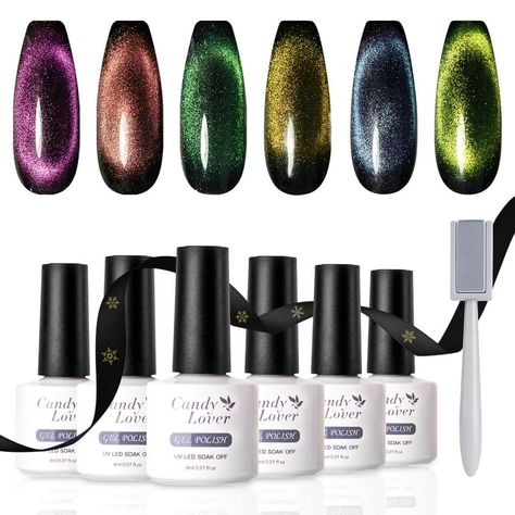 Dry Nails Fast, Magnetic Nail Polish, Cat Eye Colors, Nail Polish Kit, Manicure Gel, Magnetic Nails, Dry Nail Polish, Nail Polish Kits, Cat Eye Gel