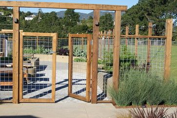 +deer +fence Design Ideas, Pictures, Remodel and Decor Fence Design Ideas, Wooden Gate, Deer Fence, Vegetable Planters, Farm Fence, Backyard Fences, Vegetable Garden Design, Garden Fencing, Garden Structures