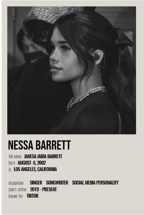 poster minimalistic Nessa Barrett Collage, Nessa Barrett Poster, Ness Barrett, Zodiac Meanings, Minimalist Music, Breakup Songs, Music Journal, Music Poster Ideas, Badass Aesthetic