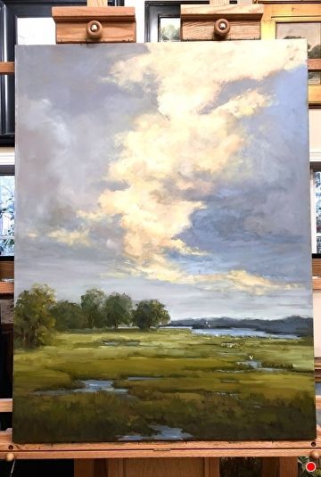 Big Sky Paintings, Painting Of Clouds, Well Painting, Clouds Oil Painting, Cloud Painting Acrylic, Gouache Landscape, Landscape Painting Tutorial, Art Studio Design, Oil Landscape