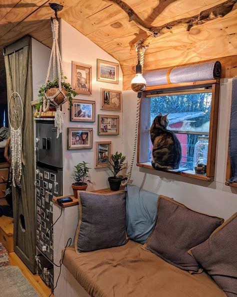 Cottagecore Skoolie, Skoolie Ceiling, School Bus Tiny House, Camper Interior Design, Tin House, Bus Living, Bus House, Van Life Diy, Trailer Home