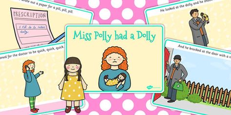 Miss Polly Had a Dolly Sequencing (A4) Preschool Literacy Centers, Miss Polly Had A Dolly, Story Sack, People Who Help Us, Sequencing Cards, Preschool Literacy, Community Helpers, Nursery Rhyme, Themed Crafts