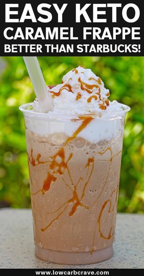 Keto Caramel Frappe, Low Carb Coffee Smoothie, Low Carb Caramel Frappe, Low Carb Beverages, Healthy Caramel Frappe Recipe, Keto Caramel Frappuccino, Keto Frappe Recipe Homemade, Thm Coffee Drinks, Keto Iced Coffee Drinks