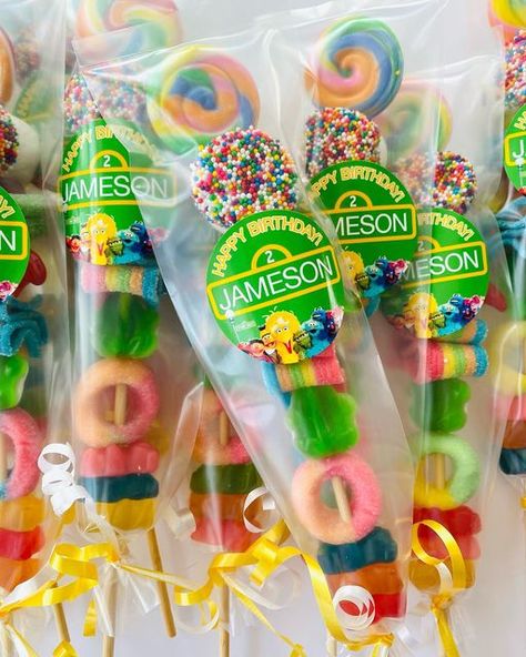 Birthday Candy Kabobs, Bat Mitzvah Party Favors, Sweet Business, Gummy Candy Kabobs, Candy Business, Sweet 16 Party Favors, Candy Kabobs, Candy Grams, Personalized Candy