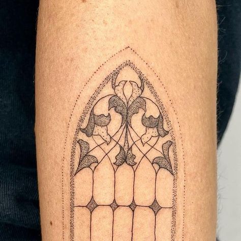 Stained Glass Window Tattoos, Stained Glass Tattoo Black And White, Stain Glass Window Tattoo, Church Window Tattoo, Stain Glass Tattoo, Cathedral Window Tattoo, Stained Glass Window Tattoo, Mosaic Tattoo, Sam Tattoo