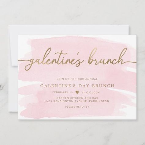 Pink Watercolour Galentine's Day Brunch Invitation for $3.08 - Valentine's Day Lunch Invitation, Farewell Party Invitations, Galentines Day Ideas, Valentines Brunch, Valentine Invitations, Happy Galentines Day, Girls Brunch, Dinner Party Invitations, Farewell Parties