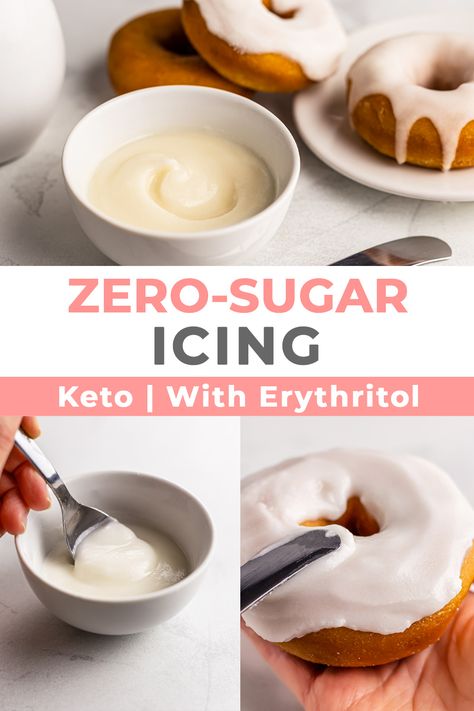 Paleo Glaze Icing, Sugar Free Royal Icing Recipe, Healthy Icing Recipe Clean Eating, Keto Icing Glaze, Healthy Glaze Icing, Sugar Free Icing Recipe Frostings, Sugar Free Glaze Icing, Gluten And Sugar Free Recipes, Sugar Free Royal Icing