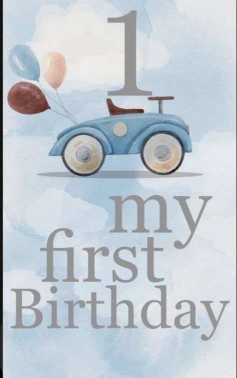 Happy First Birthday Boy, Birthday Photo Album, Baby Scrapbook Album, Baby Month Stickers, Idee Babyshower, Baby Birthday Decorations, Baby Boy Cards, Happy First Birthday, Baby Shower Crafts