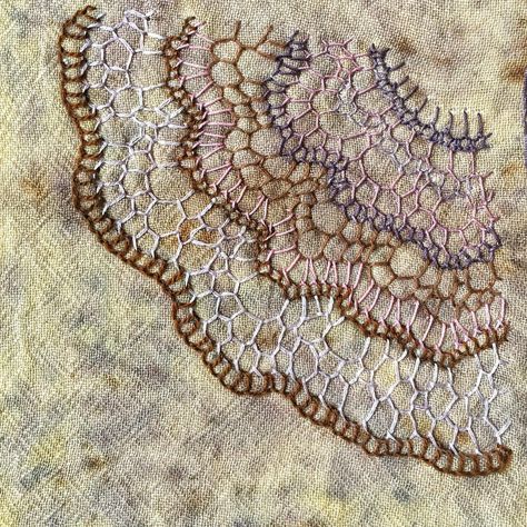 I’ve made two samples, or ‘sketchcloths’ as I like to call them with the blanket stitch. Both feature a way in which this stitch can… | Instagram Organic Embroidery, Embroidery Couching, Buttonhole Stitch, Flower Print Pattern, Textile Art Embroidery, Abstract Embroidery, Batik Quilts, Textiles Techniques, Hand Embroidery Art