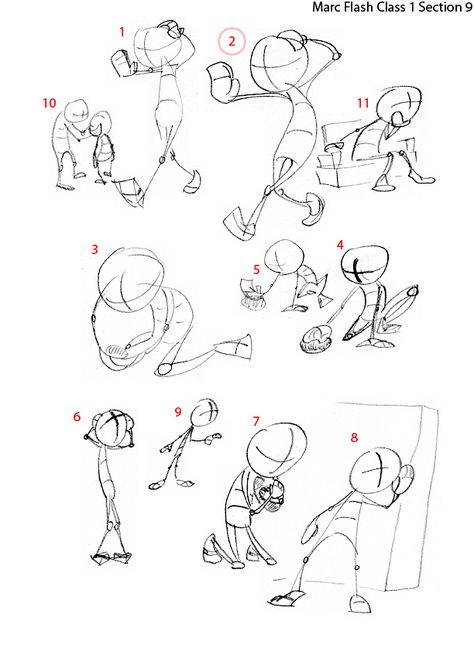 Prof. Marc Flash's Animation: Animation Mentor Class 1 Basic Foundations Animation Basics, Poses Sketch, Animation Mentor, Dynamic Dance, Cartoon Sketch, Flash Animation, Frank Thomas, Cartoon Sketches, Stick Figure