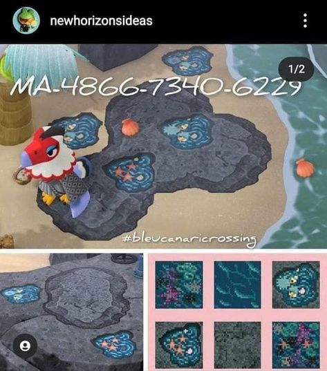 Water Puddle Acnh Code, Puddle Design Acnh, Water Path Acnh, Puddle Code Acnh, Animal Crossing Puddle Code, Animal Crossing Puddle Design, Puddle Acnh Code, Puddles Acnh, Puddle Animal Crossing