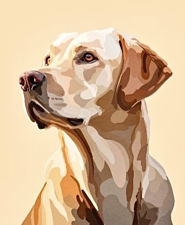 Dog Art Labrador, Yellow Lab Painting Acrylic, Golden Lab Painting, How To Paint A Labrador, Labrador Retriever Drawing Simple, Labrador Watercolor Painting, Labrador Reference, Golden Labrador Drawing, How To Draw A Labrador Step By Step