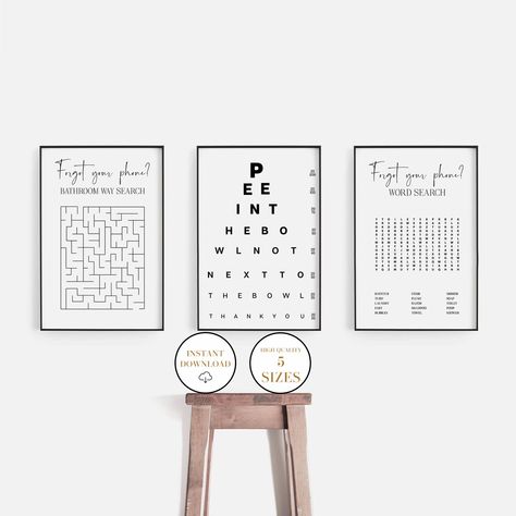 Bathroom Word Search, White Entryway, Bathroom Quotes Funny, Bathroom Printable, Art Eyes, Guest Bathroom Decor, Digital Ideas, Bathroom Quotes, Bathroom Printables