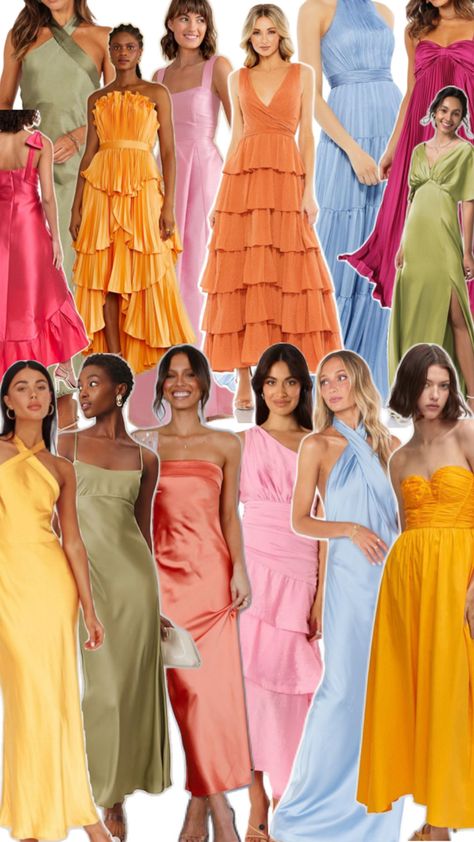 Colorful Wedding Guest Outfits, Sunset Wedding Theme, Garden Wedding Dress Guest, Formal Dress Code, Garden Wedding Dresses, Dress Code Wedding, Pretty Wedding Dresses, Theme Dress, Guest Attire