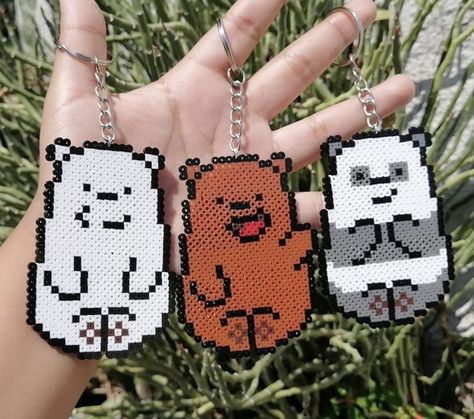 Cute Perler Beads, Cute Perler, We Bear Bears, Παπούτσια Nike Free, Melty Bead Designs, Pyssla Beads, Melt Beads Patterns, Hamma Beads Ideas, Easy Perler Bead Patterns