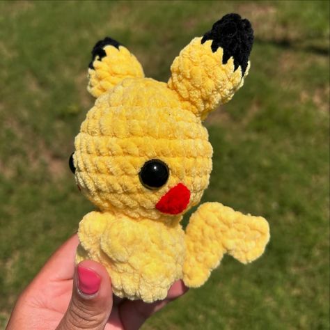 day 29 of AmiguruMay! a little electric buddy 💛⚡️ Pattern: Head and Body from @stitch_and_sprout_markets Bulbasaur pattern Ears and Tail from @tinyclove ‘s Pikachu pattern! • • • • • • • • • #amigurumi#amigurumay#plushie#plushies#crochet#crochetaddict#handmade#yarn#yarnaddict#yarnlove#smallbusiness#smallbusinessowner#soft#toys#textile#textileart#art#artist#etsy#etsyseller#etsyshopowner#etsyshop#pokemon#pokémon#pikachu#crochetpokemon#gaming#nintendo#nintendoswitch Crochet Pokemon Plushies, Nintendo Crochet Patterns, Crochet Bulbasaur, Pikachu Pattern, Nintendo Crochet, Crochet Pikachu, Pride Crochet, Plushies Crochet, Pikachu Crochet