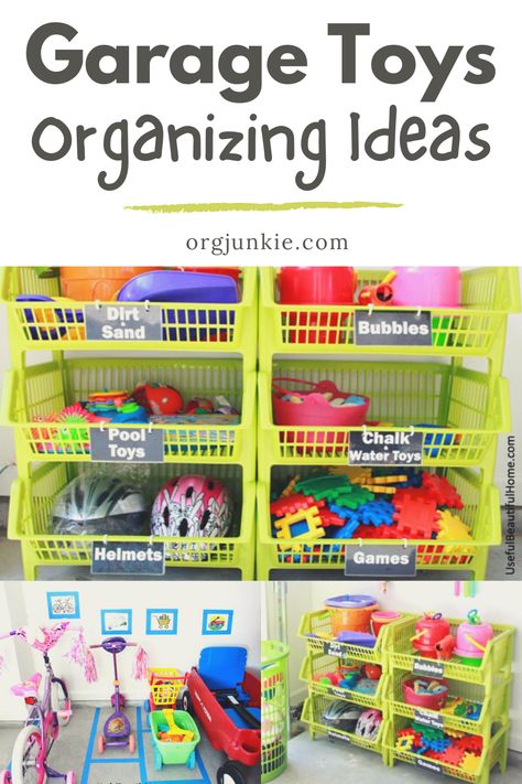 Garage Toy Organization, Toys Organization, Kids Garage, Outdoor Toy Storage, House Development, Organize Toys, Man Garage, Kids Organization, Outdoor Organization