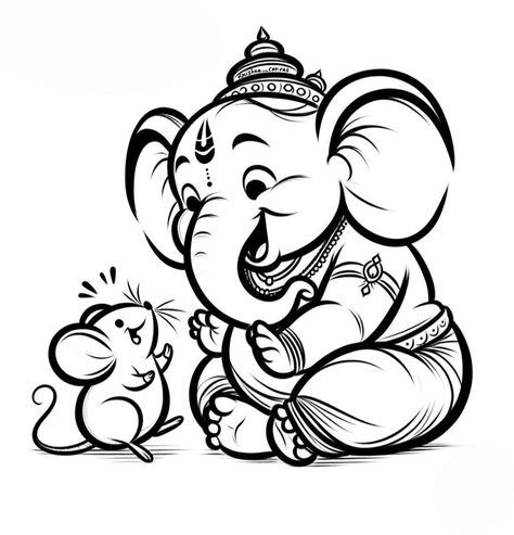 Vinayagar Art Drawing, Lord Ganesh Drawings Sketches, Cute Ganapati Drawings, Pencil Art Drawings Ganesha, Mahakal Shiva Drawing Sketch, Ganpati Images Drawing, Ganpati Bappa Outline, Cute Ganesha Sketch, Cartoon Ganesha Drawing