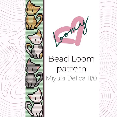 Bead Loom Pattern digital download.  Includes a single printable PDF file that contains : - Bead Legend with bead color number according to Miyuki seed bead palette and beads count. - Bead Graph with colored bracelet scheme with bright letters on it. - Word Chart, a row-by-row insturction Colorful cover page allows you to collect your patterns into a book. 9 colors 18 columns : 0.96" 93 rows : 6,40" Measurements are approximate and accord to Miyuki bead 11/0. You can use any calibrated beads you have but bracelet size may vary. To make a bracelet you may need: - Beading loom - Seed beads - Beading thread - Beading needle PDF file does not contain tutorial and step-by-step how-to instructions. You have to have minimum skills otherwise you can find a lot of video and photo tutorials in the w Fish Bead Loom Pattern, Anime Bead Loom Patterns, Seed Bead Projects Free Pattern, Seed Bead Loom Bracelets, Bead Loom Designs Free Pattern, Bead Loom Patterns Native, Loom Beading Patterns Free, Free Loom Beading Patterns, Seed Bead Loom Patterns