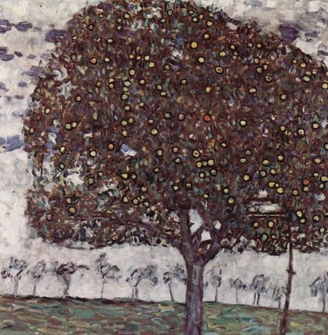 Oil painting reproduction: Gustav Klimt Apple Tree Ii - Artisoo.com Klimt Apple Tree, Art Klimt, Boom Kunst, Gustav Klimt Art, Klimt Paintings, Klimt Art, Vienna Secession, Single Tree, Paul Gauguin