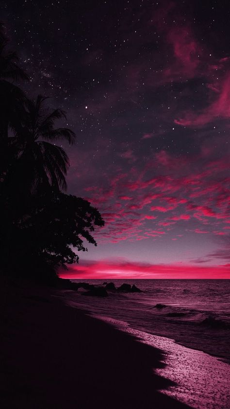 Pink Sky Aesthetic Wallpaper, Pink Sky Aesthetic, Dark Pink Wallpaper, Beautiful Sky Pictures, Sunset Iphone Wallpaper, Lyrics Background, Pretty Wallpapers Tumblr, Pretty Phone Wallpaper, Night Scenery