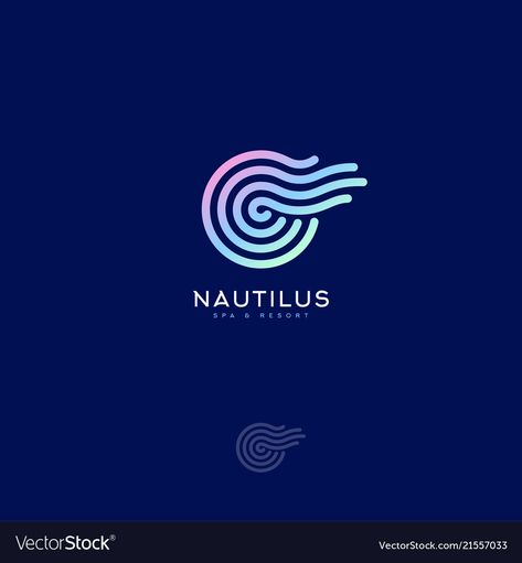 Nautilus Logo Design, Spiral Logo Design Inspiration, Nautilus Logo, Shell Logo Design, Spiral Logo, Shell Logo, Connect Logo, Spa Logo, Spiral Shell