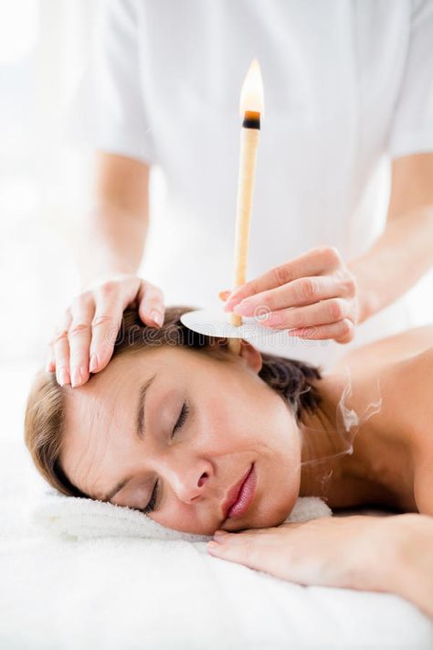 Masseur giving ear candle treament to woman. Masseur giving ear candle treament , #Aff, #ear, #candle, #Masseur, #giving, #young #ad Fluid In Ears, Ear Candles, Ear Candling, Cramps Relief, Ear Health, Holistic Therapies, Beauty Clinic, Vicks Vaporub, Thai Massage