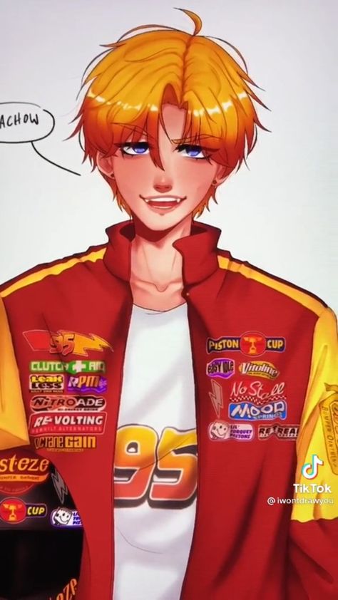 Disney Fanart Human, Elmo Human Fanart, Lightning Mcqueen Human Fanart, Lighting Mcqueen Human, Human Lightning Mcqueen, Cars Characters As Humans, Cars Fanart Human, Lightning Mcqueen Human, Lightning Mcqueen Fanart