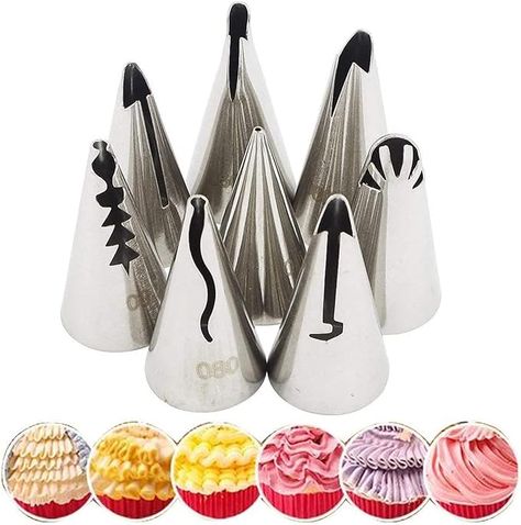 Amazon.com: RoseFlower 7 PCS Skirt Piping Tips Set - Stainless Steel Piping Nozzles Kit for Pastry Cupcakes Cakes Cookies Decorating Supplies Baking Set #5 : Health & Household Cookie Decorating Supplies, Icing Nozzles, Icing Piping Nozzles, Cake Decorating Set, Frosting Tips, Icing Tips, Cake Decorating Kits, Cake Decorating Piping, Cake Games