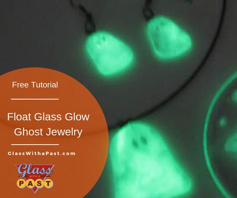 Fused Float Glass Glow Ghost Tutorial - use recycled window glass to make adorable glowing ghost jewelry. Ghost Jewelry, Ghost Tutorial, Recycled Window, Window Glass, Free Tutorial, Glass Window, Fused Glass, Float, Ghost