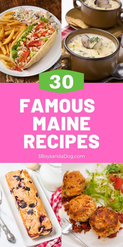 Famous Dishes From Each State, Maine Food Traditional, Traditional Maine Recipes, Maine Recipes Comfort Foods, Maine Appetizers, Maine Food Recipes, East Coast Recipes, New England Dinner Recipe, Yankee Recipes