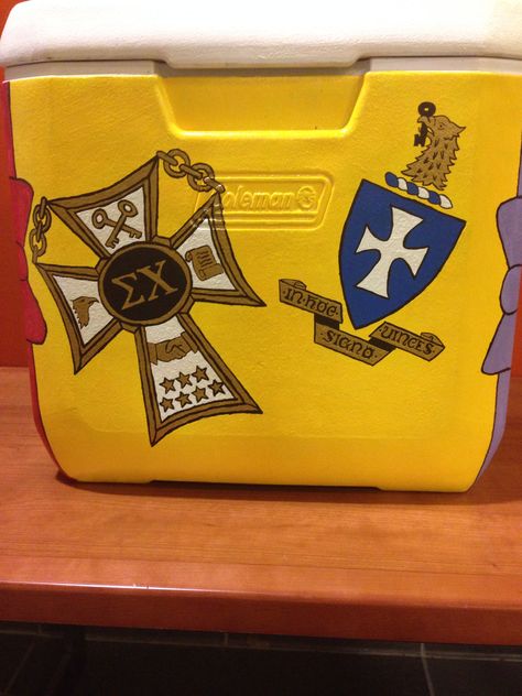 Sigma Chi Cooler Sigma Chi Frat Cooler, Sigma Chi Cooler, Nola Cooler, Formal Cooler Ideas, Formal Cooler, Fraternity Coolers, Cooler Ideas, Frat Coolers, Sigma Chi