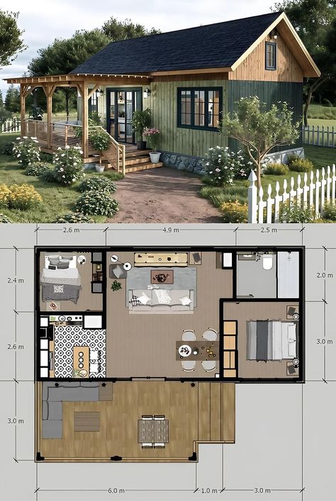 Small House Design Plans Layout Tiny Homes, 16x40 Tiny House Floor Plans, Tiny House Floor Plans 2 Bedroom, Tiny Home Design Floor Plans, Tiny Homes Floor Plans, Best Tiny House Layout, Tiny House Plans Layout, Shed To Tiny House Floor Plans, Small Cottage Homes Plans