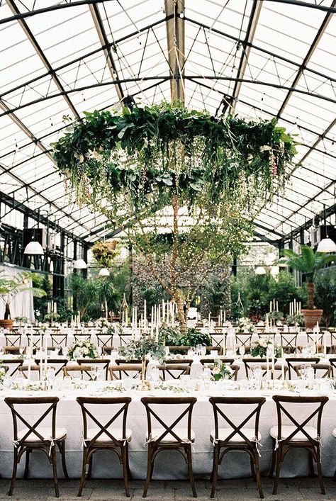 25 Lush Secret Gardens, Glasshouses & Greenhouses | Planterra Conservatory Orange Wedding Colors, Greenery Centerpiece, Diy Wedding Reception, Summer Wedding Decorations, Garden Theme Wedding, Secret Garden Wedding, Greenhouse Wedding, Secret Gardens, Table Set Up