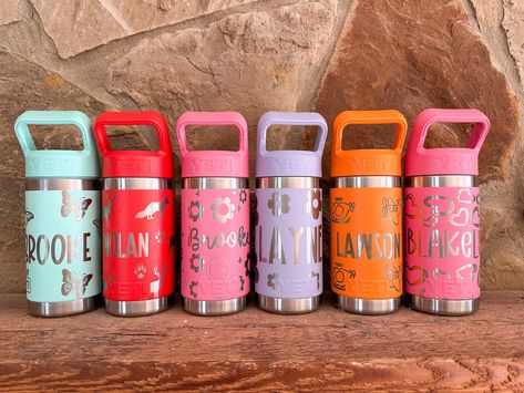 Yeti Kids, Yeti Water Bottle, Engraved Water Bottles, Engraved Yeti, Yeti Cup, Cup Decal, Kids Water, Kids Tumbler, Easter Basket Stuffer