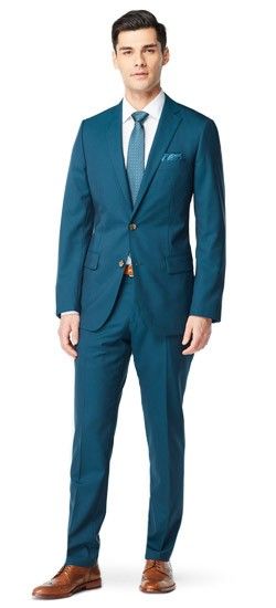 The perfect Men's Custom Suit in Chatham Teal Suit fabric, perfect for your wardrobe. Shop a wide selection of Men's Custom Suits, teal suits & more at INDOCHINO. FREE Shipping on orders over $150. Mens Suits Casual, Mens Suits Black, Mens Suits Navy, Teal Suit, Custom Suits Men, Suit For Men Wedding, Grooms Suit, Mens Suits Modern, Grey Suit Men