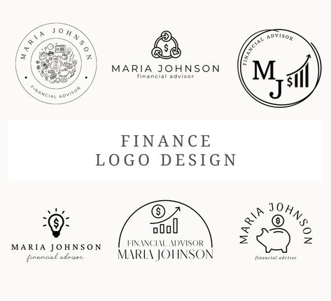 Financial Logo Design Inspiration, Finance Logo Design, Broker Logo, Logo Design Canva, Money Edit, Logo Money, Management Logo, Planner Logo, Finance Logo