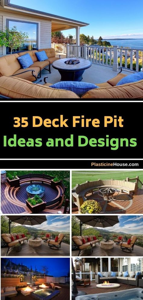 When it comes to putting a fire pit on a deck, you have a ton of options. If you want to make sure you end up with the right design for your yard, here are some of the best ideas around Fire Pits On Decks, Fire Pit On Deck Ideas, Decks With Fire Pits, Fire Pit On Deck, Deck Fire Pit Ideas, Deck With Fire Pit, Low Deck Designs, Cozy Fire Pit, Trek Deck