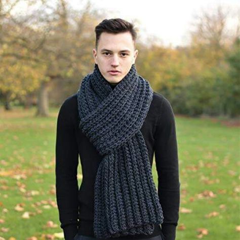 Crochet Muffler For Men, Crochet Muffler Men, Men Scarf Crochet Pattern, Crocheted Scarfs, Scarf Cardigan, Crochet Caps, Men Scarf, Woolen Scarves, Marauders Dr