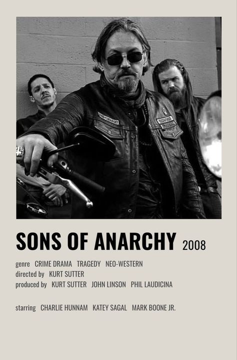 Sons of anarchy minimalist poster in 2022 | Sons of anarchy, Anarchy, Movie poster wall Sons Of Anarchy Poster, Dexter Poster, Mark Boone Junior, Type Of Aesthetics, Sons Of Anarchy Mc, Gimp Bracelets, Sons Of Anarchy Samcro, Tv Posters, Tommy Flanagan