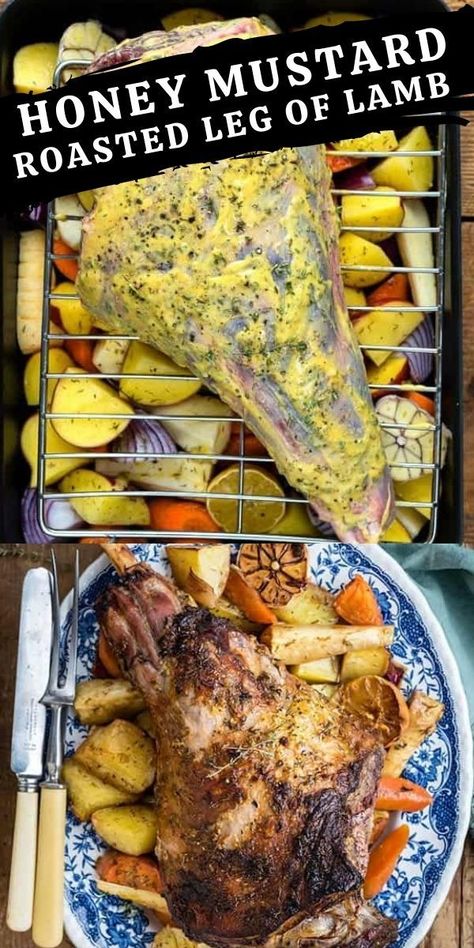 Leg Of Lamb Marinade, Lamb Leg Roast Recipes, Greek Meat Recipes, Lamb Marinade, Lamb Roast Recipe, Honey Mustard Recipes, Lamb Leg Recipes, Food Presentation Plates, Buttery Mashed Potatoes