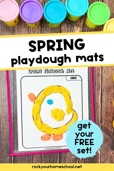 Free printable spring playdough mats featuring chick with playdough containers. Spring Playdough Mats Free Printables, Spring Playdough Mats, Free Playdough Mats, Free Playdough Mats Printables, Free Kindergarten Printables, Playdoh Mats, Diy Playdough, Bird Free, Kindergarten Printables