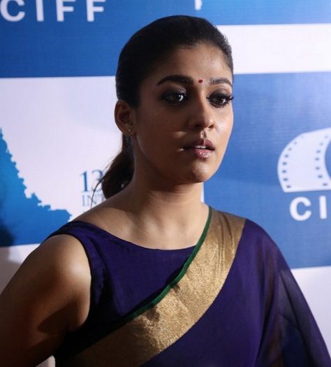 Nayantara In Saree, Movie Festival, Kajal Agarwal Saree, Nayanthara Hairstyle, Indian Celebrity, Indian Natural Beauty, Hot Blouse, Hot Blue, Kajal Agarwal